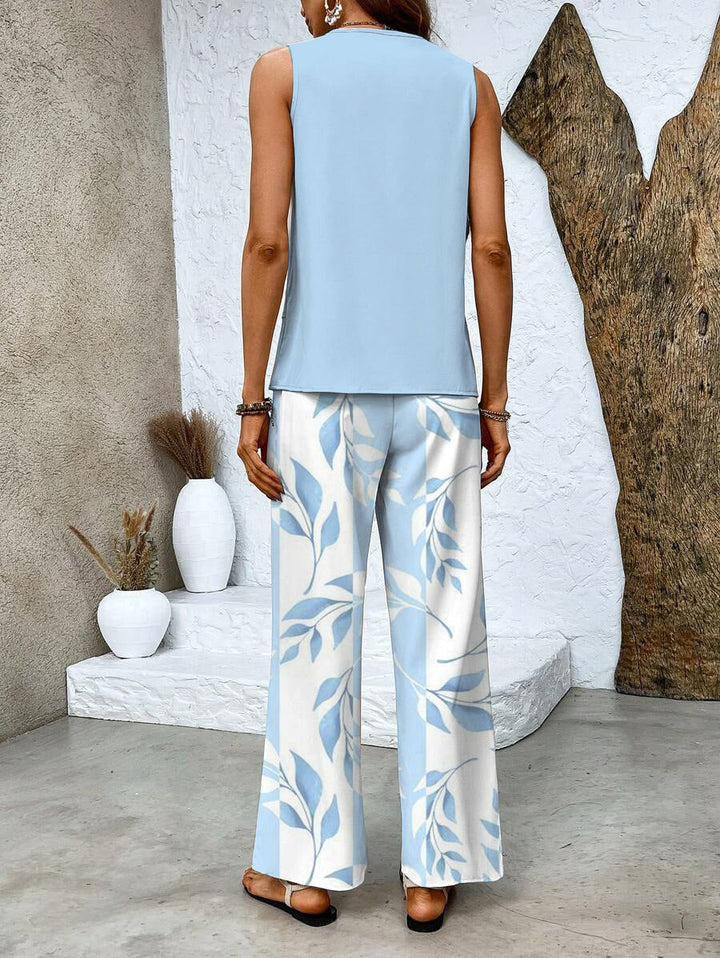 Averie | Layered Top &amp; Wide-Leg Trousers Set