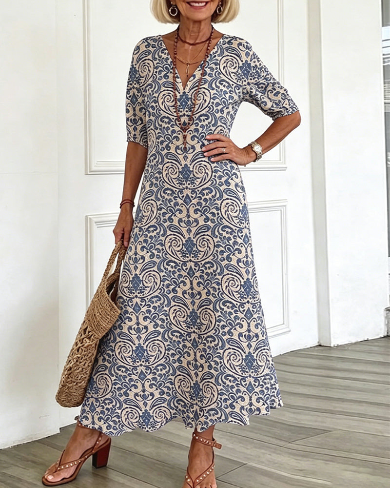 Elin | Vintage floral maxi dress