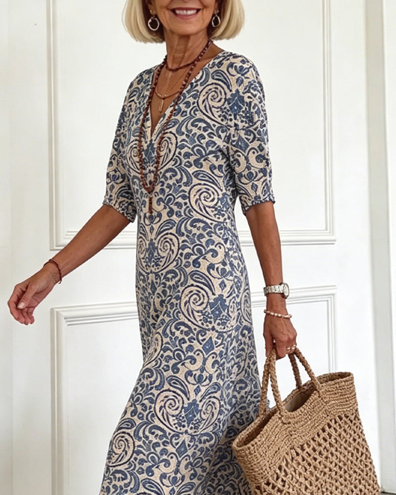 Elin | Vintage floral maxi dress