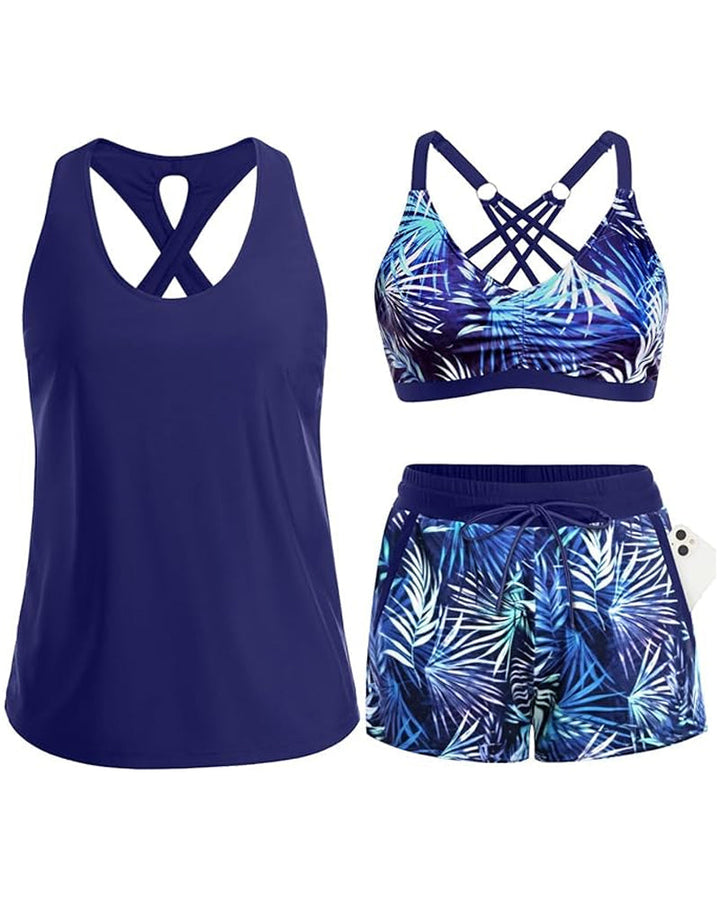 MAREN | Three-piece tankini bikini set with cover-up