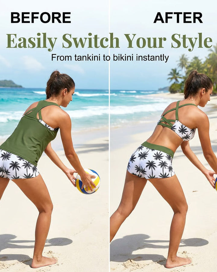 Maren | Three-Piece Tankini Bikini &amp; Cover-Up Set