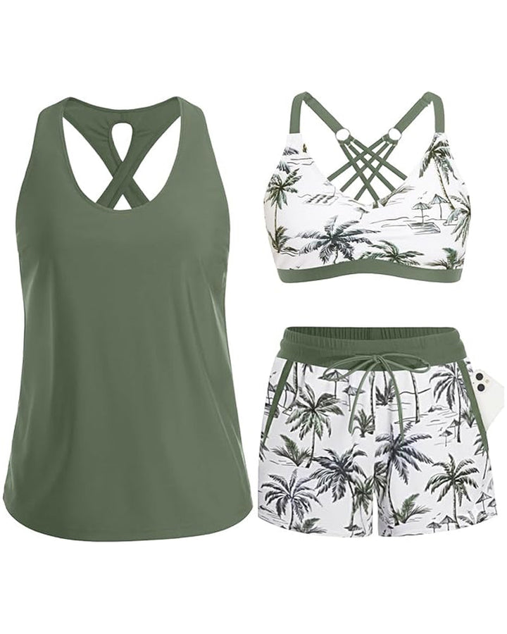 MAREN | Three-piece tankini bikini set with cover-up