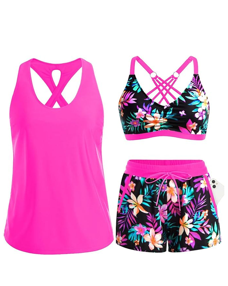 MAREN | Three-piece tankini bikini set with cover-up